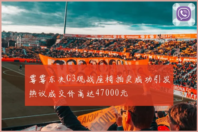 霉霉东决G3观战座椅拍卖成功引发热议成交价高达47000元